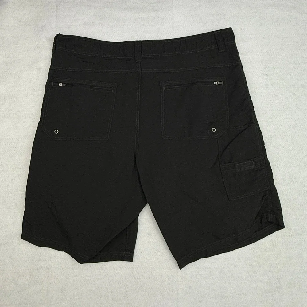 Outdoor Life Cargo Shorts Men 36 Black Hiking Utility Lightweight Nylon